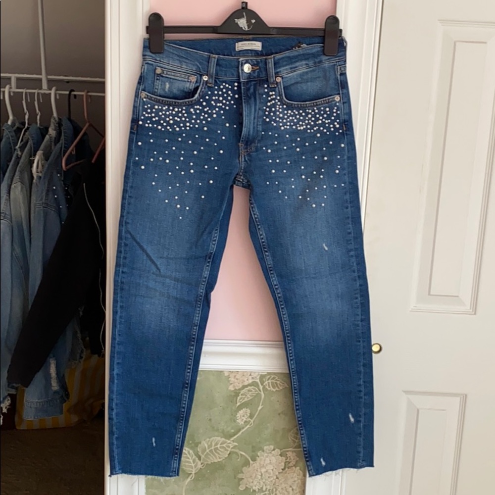 Zara boyfriend jean w pearls